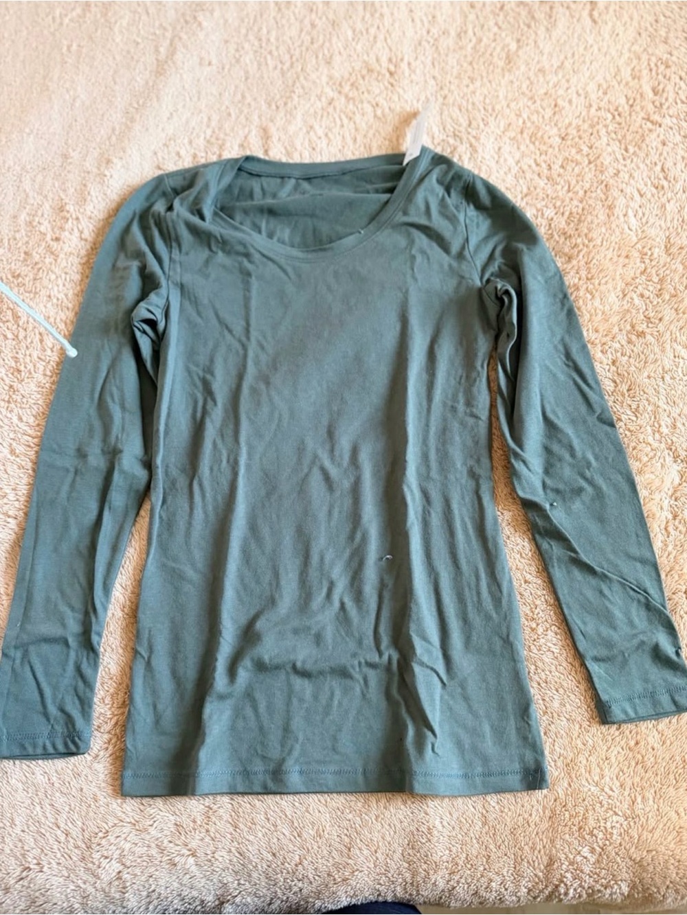 No Boundaries Olive Green Long Sleeve Scoop Neck Top